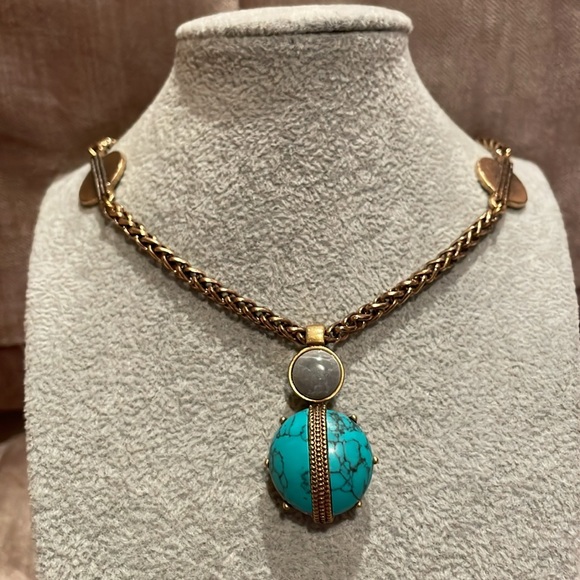 Stella & Dot Turquoise Tassel 4 ways to wear Necklace - Picture 4 of 11